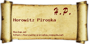 Horowitz Piroska névjegykártya