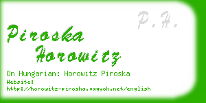 piroska horowitz business card